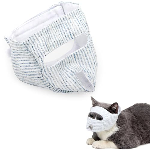 Niuhong Museruola Gatto Cura Anti-Mordere Regolabile Traspirante Prevenire Mordere Masticare Protezione Viso Trasparente Cura Bagno Gatto Morbido Rasatura Taglio Unghie