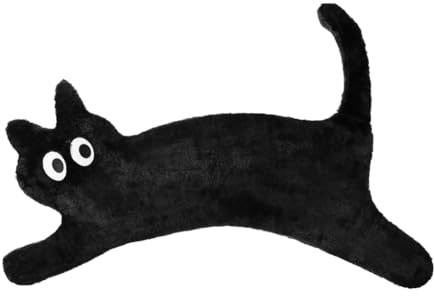 XGOPTS Katzen Kuscheltiere Plüschtier Stofftier Niedliche Weiche Schlafkissen Plüsch Kissen Spielzeug für Mädchen und Jungen (Schwarz, 100cm)