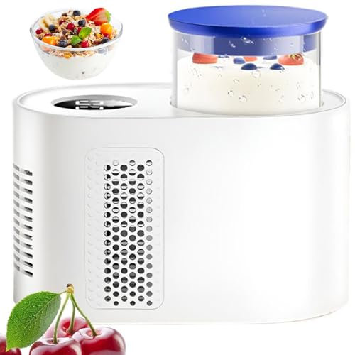 Yogurtera 3 en 1 Totalmente automática, máquina para Hacer Yogur con Pantalla LCD y Temperatura Constante, Taza de Yogur fría y Caliente Inteligente, máquina para Hacer Helados de Yogur para Queso