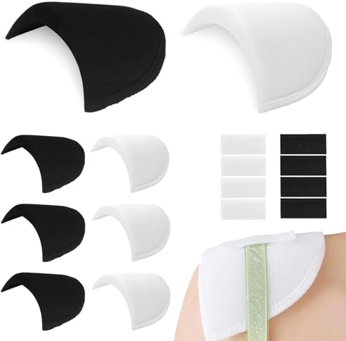 UGBO Schulterpolster Damen Herren Selbsthaftend Schaum Shoulder Pad 4 Paar Abnehmbare Shoulderpad Schulterpolster zum Einnähen mit Klettband rutschfeste Shoulder Pads für Blazer Hemden Kleider