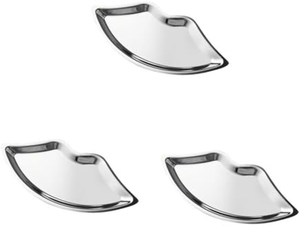 TOPBATHY 3 Stück Schmuck Tablett schmuck-aufbewahrung schmuck display jewelry tray Monitorständer ringhalter schale Bausatz Schmuckstück Schmuckschale aus Edelstahl 430er Edelstahl Silver