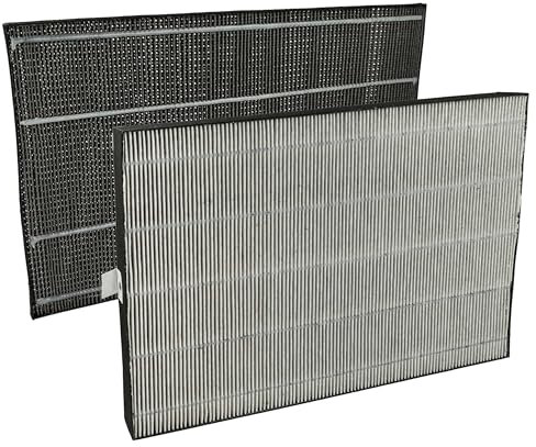 vhbw 2-teiliges Filter-Set Ersatz für Sharp 4974019764702 für Luftreiniger/Luftwäscher - Aktivkohlefilter, HEPA-Filter