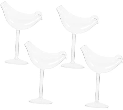 HOLIDYOYO Bicchieri Da Cocktail e Bicchieri Da Vino in Vetro a Forma Di Animale, Set Da 4 Pezzi, Calici Da Cocktail Trasparenti Per Feste, Matrimoni e Uso Domestico