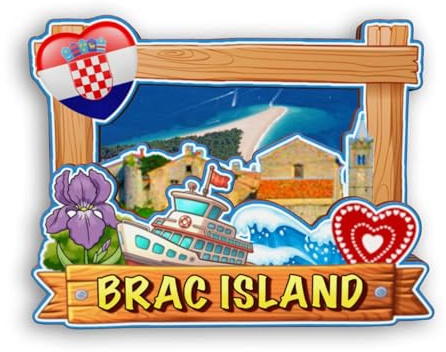 Quwsne Kühlschrankmagnet BRAC Island Kroatien Kühlschrankmagnet Stadt Reise Souvenirs Touristengeschenke 3D klassische Sehenswürdigkeiten handgefertigt Handwerk Heimdekoration -2242