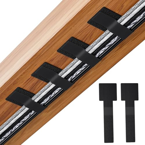Yeomju Organizador de Cables Set de 40, Abrazaderas de Cable Reutilizables con Fuerte Adhesión, Ajustables para Electrónica, Hogar y Oficina (Negro)
