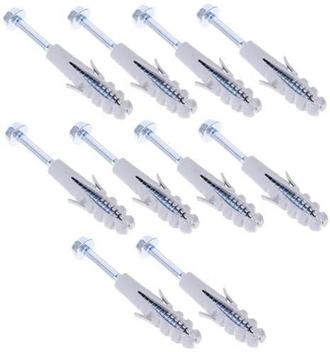 Yardenfun 10Sets Expansion Anchors for Tv Mounting Brackets Heavy Duty Screws for Wall Installation Durable Wall Bolts for Range Hoods and Flat Screen Tvs Secure and Reliable Support