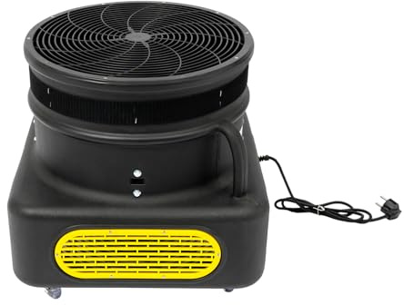 Ventilatore ad aria da 750 W, con 4 ruote, soffiatore continuo, 2800 giri/min, ad alte prestazioni, per eventi, compleanni, con cavo di alimentazione lungo (nero)