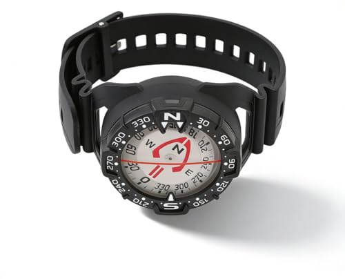Compas de Plongée Poignet ABS, Étanche 70 m, Haute Visibilité, Bracelet Réglable - Navigation Précise, Confort et Sécurité sous - Marine