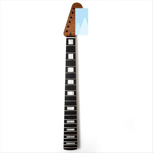 Tiger E-Gitarrenhals aus geröstetem Ahorn, für Fender ST Style, 64,8 cm Mensur, Ebenholz-Griffbrett, 22 Jumbo-Edelstahl-Bünde, moderne C-Form, 24,1 cm Radius, Knochenmutter
