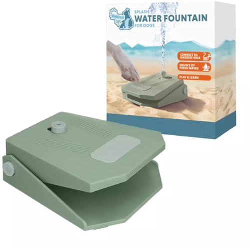 CoolPets Splash Wasserfontäne – Wasserspielzeug für Hunde – Abkühlung für Hunde – Hundespielzeug – Olivgrün