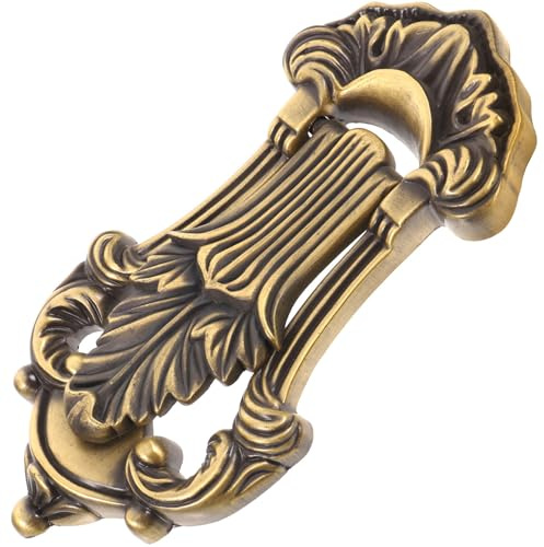 DECHOUS Tirador de Puerta Vintage Europeo de Aleación de Zinc Diseño Tallado Resistente, Manija para Puertas Principales y Villas Tornillos de 8cm