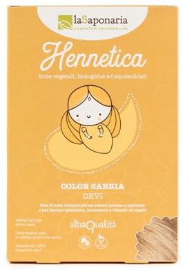 La Saponaria | Tinte vegetal Pelo Mujer Rubio Arena, Henna Pelo con Coloración ecológica,duradera y sin químicos, Tinte natural a base de plantas,100 g (rubio, 100g)