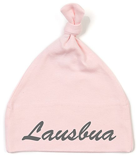 Schnoschi Babymütze in rosa mit Lausbua hochwertig Bestickt/gestickt