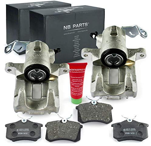 NB PARTS 2x Bremssattel + Bremsbeläge hinten passend für Audi A3 8L Seat Ibiza VW Golf 4 Polo 9N