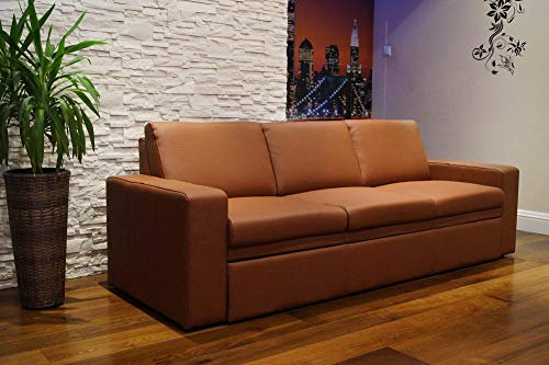 Quattro Meble Echtleder 3 Sitzer Sofa Atlanta FS extra lang Breite 230cm mit Schlaffunktion Ledersofa Couch Echt Leder große Farbauswahl !!!