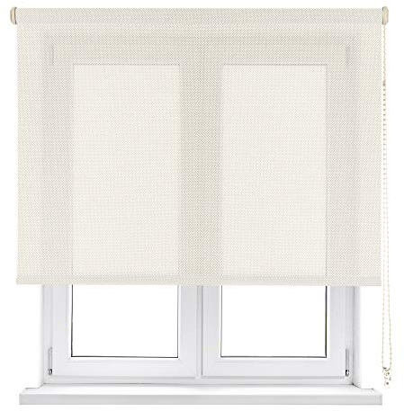 VIEWTEX | Estor Enrollable Screen Grado de Apertura 5% Blanco Lino 90 X 190cm |Aislante térmico | Translúcido | Fabricado en España | Garantia 5 años
