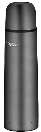 THERMOcafé by THERMOS TC BEVERAGE BOTTLE stone grey mat 0,50l, Thermosflasche mit Becher aus Edelstahl, 12h heiß & 24h kalt, Auslaufsicher, für Schule, Unterwegs & Büro
