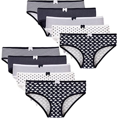 LOREZA ® 10 Pack Mädchen Baumwolle Slips Verschiedene Motive (152-158, K-0010-10 Stück)