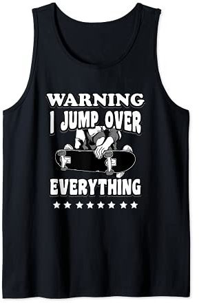 Jump Over Skateboard Waveboard Longboard Skater Tank Top
