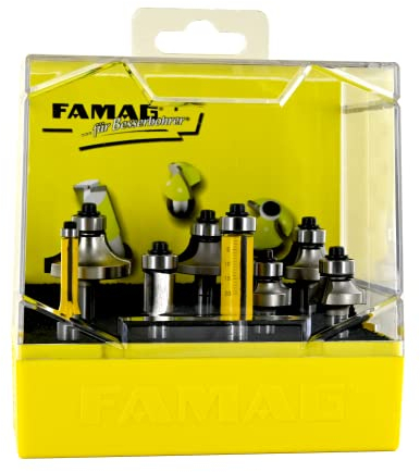 FAMAG 8-teiliges Kombi-Set Abrund 3109 - Bündigfräser 3101 HM-bestückt in Kunststoff-Box - 3109.908