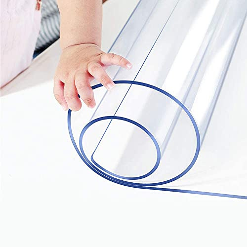ybaymy Tischfolie Transparent 2mm, PVC Transparente Tischfolie 200x100cm, Wasserdicht Hitzebeständig Kratzfest, Schutzfolie Tisch Tischschutz für Ihren Tisch Für Esstische, Schreibtische