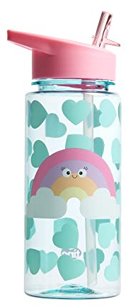 Tinc Rainbow 550ml Leak-Proof Kids Water Bottle With Straw | For School & Holidays | BPA Free (PWBRAINB)