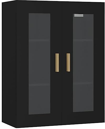 vidaXL Hängeschrank Schwarz 69,5x34x90 cm, Wandschrank, schwebender Schrank, Schrank, Wandschränke, Sideboard, Aufbewahrungsschrank, Beistellschrank