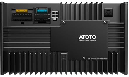ATOTO Amplificador de Audio para automóvil, 4 Ohmios, Potencia máxima de 392w, 4 Canales, Clase A/B, convertidores de Salida de Linea incorporados, CA-AEC02,Negro