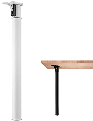 Tischbeine zum Klappen mit Schrauben Metal Table Legs Tischfüße klappbar Möbelfüße höhen verstellbar Tragkraft 120 kg Klapptisch Füße rund für Wohnwagen Bars DIY-Computertische (70-120cm,White)