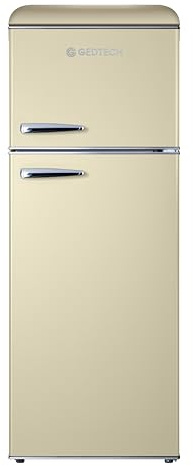 GEDTECH Refrigerateur double-porte vintage GDPV215CR - Couleur crème - Capacité 215L - Classe E