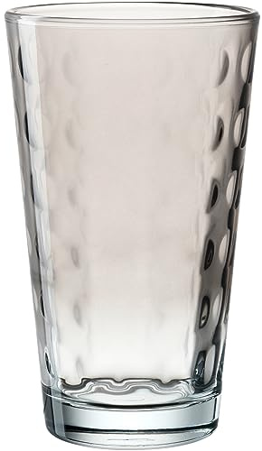 LEONARDO Optic XL Verre – Grand gobelet en verre coloré de haute qualité – Contenance 540 ml – Passe au lave-vaisselle – Robuste – 1 pièce en gris
