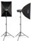 Walimex pro Stager 600 HSS set di 2 flash fotografici da studio, luce LED da 600 W per foto e video, con 2 softbox 2 stativi luci e accessori