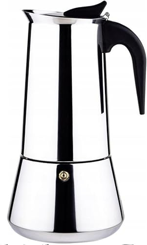 Luckyberg Esspressokocher, Moka, Express| Espressomaschine, von 4 bis 12 Tassen, Camping Kaffeekocher mit Dichtung; Espressokanne/Mokkakanne. (6 Tassen)