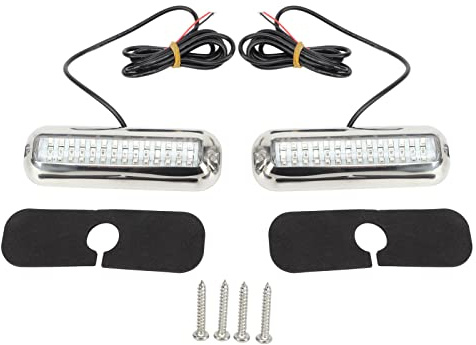 aqxreight Luz de popa para barco 2 unidades 42 LED 10-36 V IP68 resistente al agua 1500 LM superbrillante Luces subacuáticas para barcos para pontones caravanas vehículos recreativos