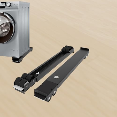 Washing Machine Base Transport Roller for Washing Machine Dryer Fridge up to 300 kg with 24 Wheels Brakes 45-72 cm Expandable (Black)