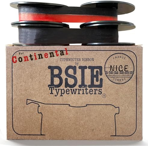 BSIE Typewriters – Continental Schreibmaschinen-Farbband Doppelpack – 1× Schwarz + 1× Schwarz & Rot – Passend für Standard, 340, 350 – GR1 / DIN 2103 / DIN 32755 – Getestet in Nizza, Frankreich