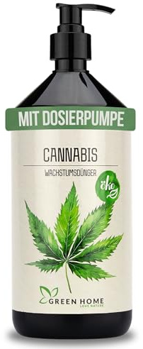 Green Home Hanf & Cannabis Wachstumsdünger | 1 Liter Konzentrat für Indoor/Outdoor/Autoflower. NPK-Balance 7-3-5 | Mineralische Nährstoffe, Für kräftiges Wachstum, Reicht für ca. 200L Wasser