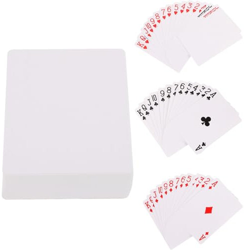 ibasenice 1satz Blanko Pokerkarten Spielkarten Aus Hochwertigem Wärmeübertragungs-Papier Leicht Und Tragbar Für Pokerabende Und Kreative Spieleabende Für -Gestaltung Und