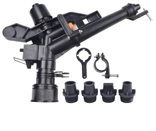 HEIBTENY Irrigatore a impulso, irrigatore regolabile a per 360 gradi, per fattorie, frutteto