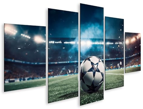 islandburner Quadro su tela campo di calcio prato stadio fari luminosi campionato immagini murali poster