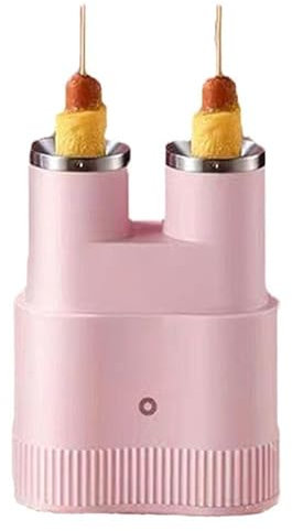 Electric Double-tube Egg Roll Machine, Double Tube Omelet Maker, Automatically rise egg rolls in 6 minutes, Vertical Omelet Maker Nonstick Eggs Sausage Roll Making Machine for Home Breakfast pink粉色的