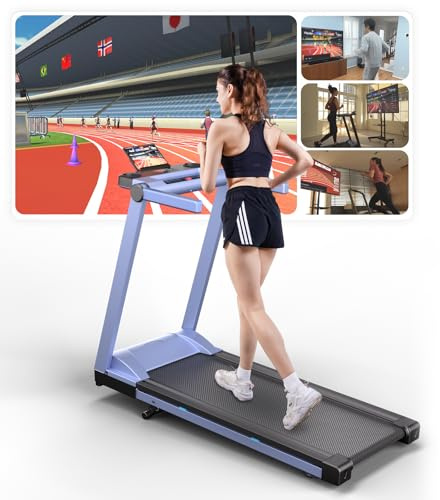 DeerRun Treadmill for Home Foldable, Raceable Incline Treadmill Suitable for High-tech Wearable Device, Floding treadmill Max 158Kg Running Machine for Home with AI Coach and Multi-runner Game