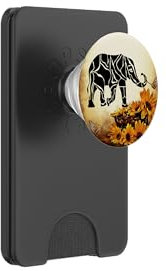 Pop Out Cell Phone Holder Button for Hand Elephant Sunflower PopSockets PopGrip: Swappable Grip for Phones & Tablets PopSockets PopWallet for MagSafe