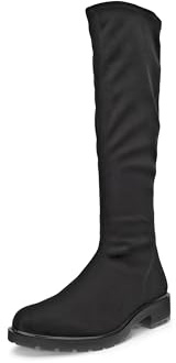 ECCO Women's Vienna Stretch Textile Tall Knee High Boot, BLACK STRETCH TEXTILE, 9-9.5