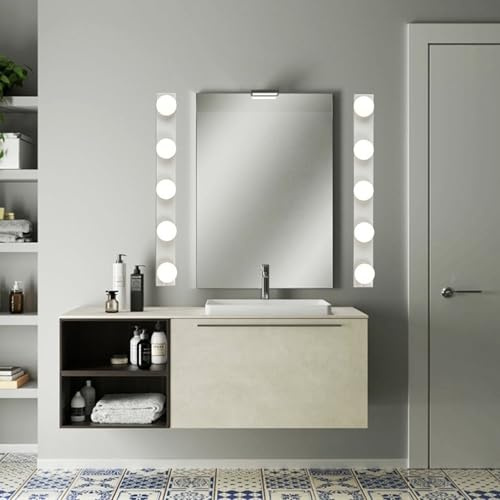 TZSMUM LED Spiegelleuchte Wandlampe Hollywood Stil Schminklicht Wandleuchte Kosmetikspiegel Wandbeleuchtung Badzimmer Modern Indoor für Schminktisch Beleuchtung (Weiß-Neutrales Licht,60cm 4 Licht)