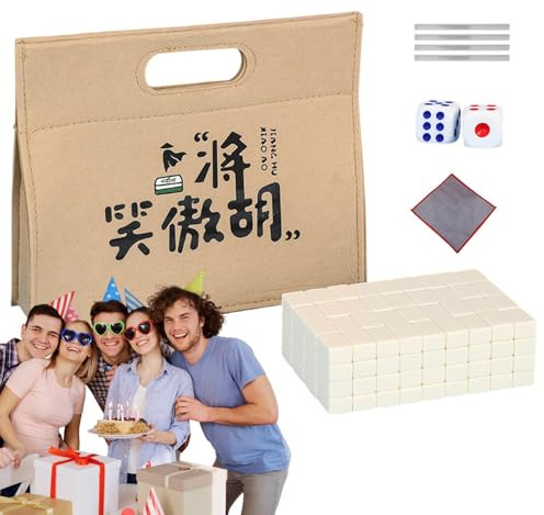 Bärbar Mahjong Set, Bärbar Mahjong Set Liten, bordsduk, bärväska,