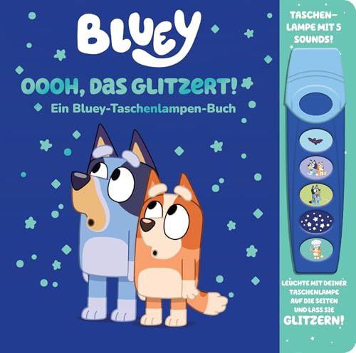 Bluey - Oooh, das glitzert! - Interaktives Taschenlampen-Soundbuch mit 5 Geräuschen und Glitzerseiten