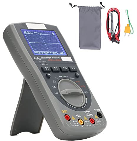 Handheld Oscilloscope, 80MHz Digital Oscilloscope Multimeter 2-in-1 with 200MS/s Sampling Rate, Dual protections, 240x160 LCD Display - for Automotive Diagnosis, Electronics