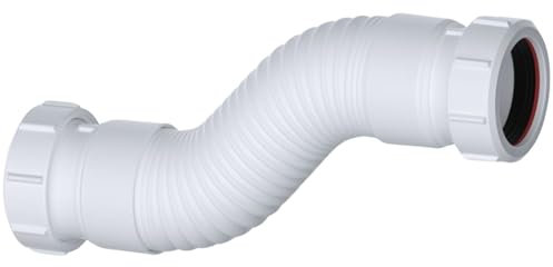 Hulthor 40mm Flexible Waste Pipe Connector, Universal Compression Fitting for 40mm Waste Pipe, Plumbing Drain Joiner for Sink, Kitchen, Bath (1.5)