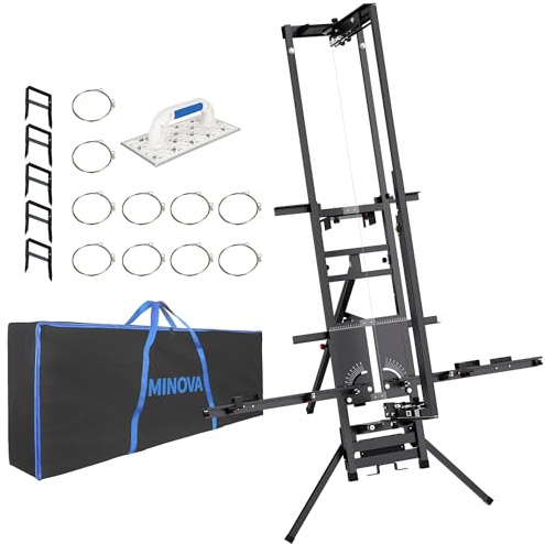 MINOVA MODELL3-7 - Taglierina per polistirolo, 200 Watt, 1.300 mm, autoportante, set completo con 5 fili da taglio, 1 piastra di supporto per ponteggi e 2 manici a molla (alluminio cutter